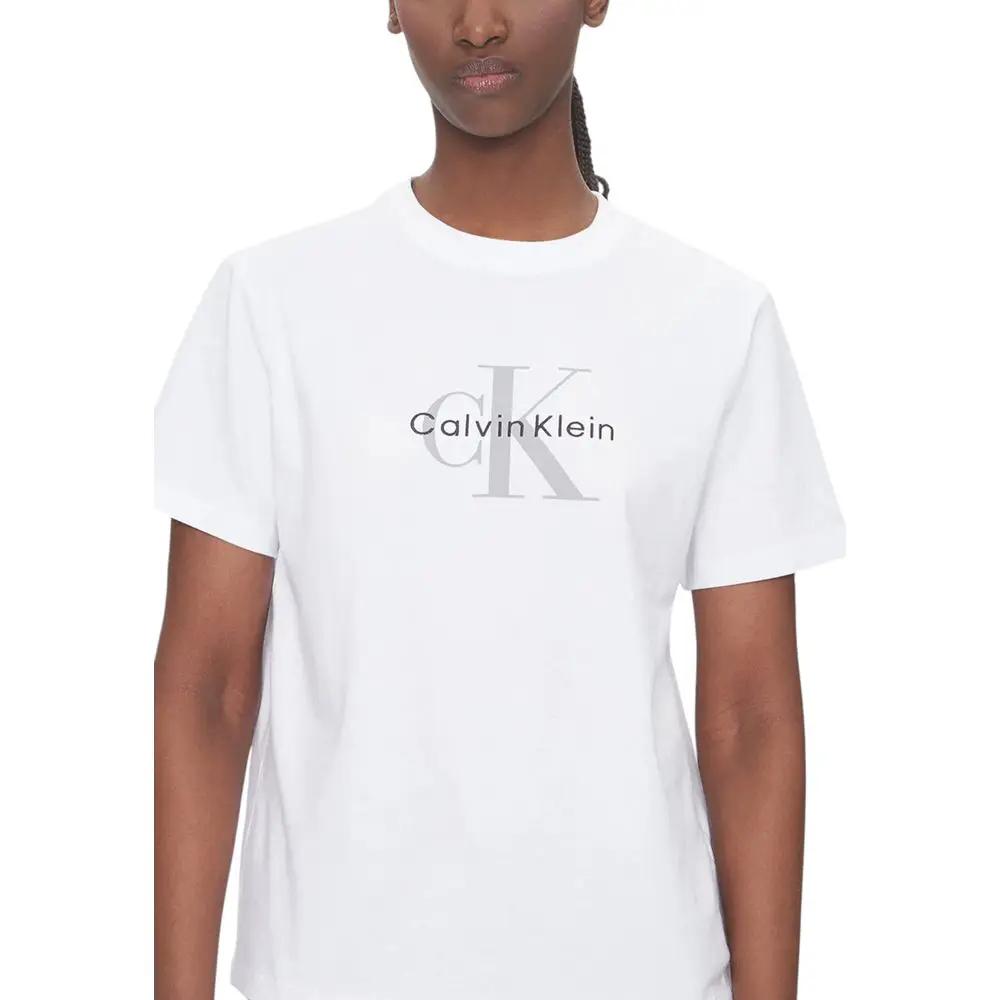 Calvin Klein Jeans White Cotton T-Shirt by Calvin Klein Jeans