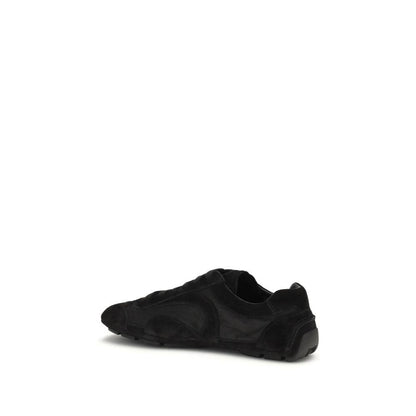 Prada Black Calf Leather Bos Taurus Athletic Sneakers by Prada