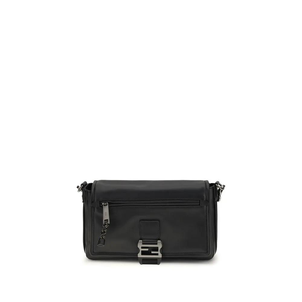Fendi Black Calf Leather Bos Taurus Shoulder Bag by Fendi