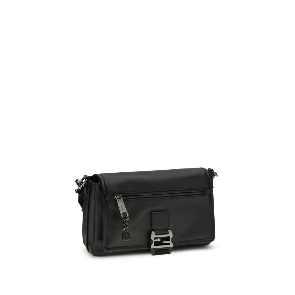 Fendi Black Calf Leather Bos Taurus Shoulder Bag by Fendi