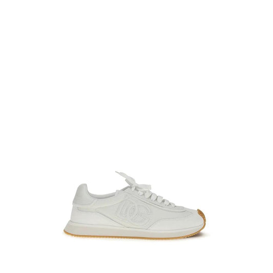 Dolce & Gabbana White Calf Leather Bos Taurus Athletic Sneakers by Dolce & Gabbana
