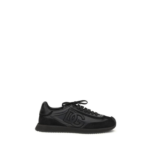 Dolce & Gabbana Black Calf Leather Bos Taurus Athletic Sneakers by Dolce & Gabbana