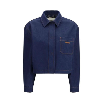 Fendi Blue Cotton Denim Jacket by Fendi