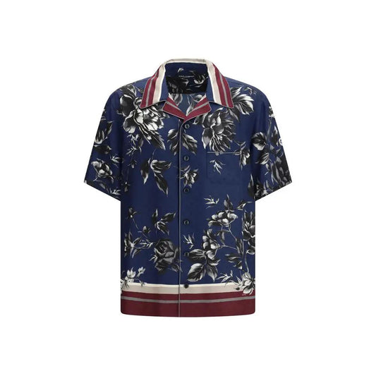 Dolce & Gabbana Blue Silk Pattern Shirt by Dolce & Gabbana