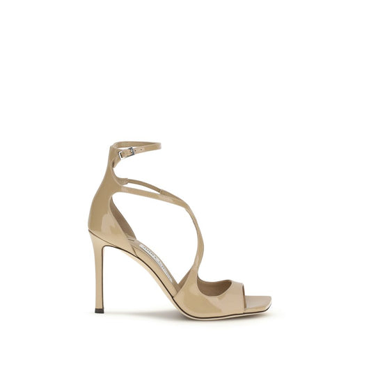 Jimmy Choo – Sandales Azia en Cuir Verni Multicolore | Bout Carré | Semelle Cuir | SS26
