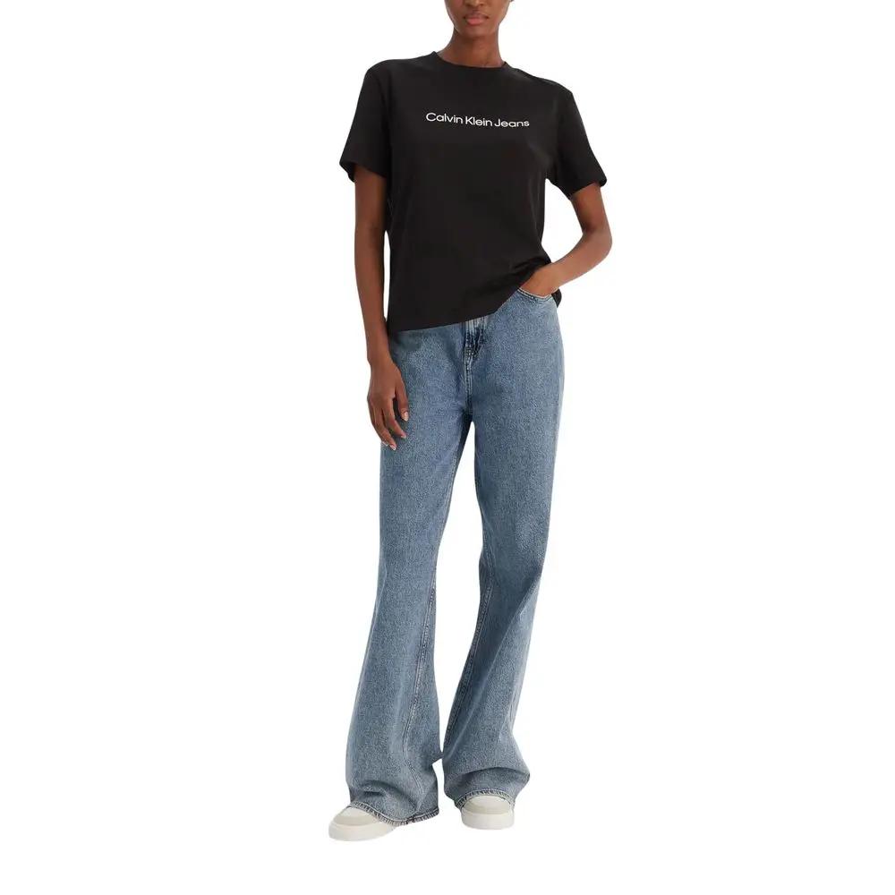 Calvin Klein Jeans Black Cotton T-Shirt by Calvin Klein Jeans