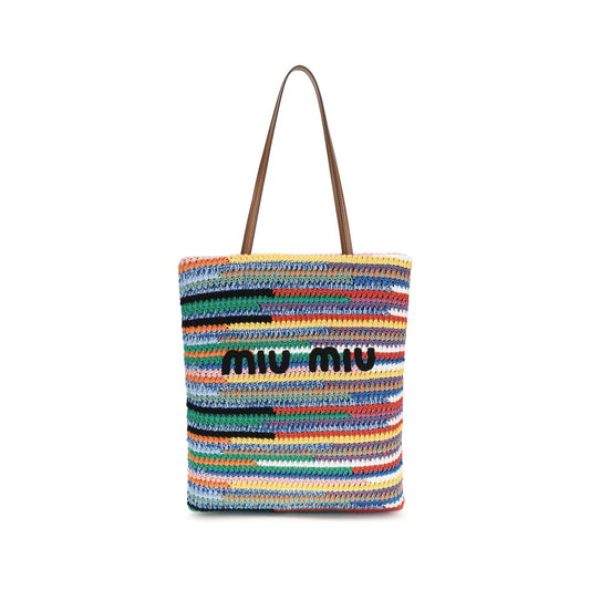 Sac Bandoulière Multicolore Coton Miu Miu Anses Cuir
