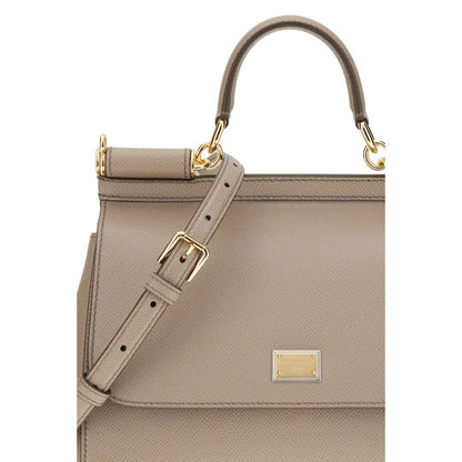 Dolce & Gabbana Gray Calf Leather Bos Taurus Shoulder Bag