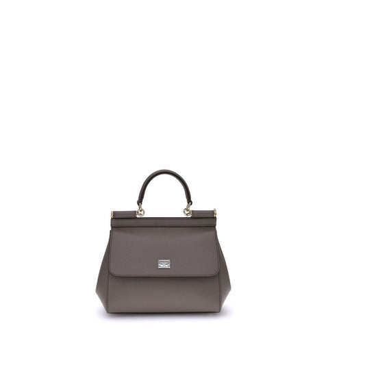 Sac à main Dolce & Gabbana Cuir de Veau Gris Top Handle Logo AW26 – Authentique | HBPS