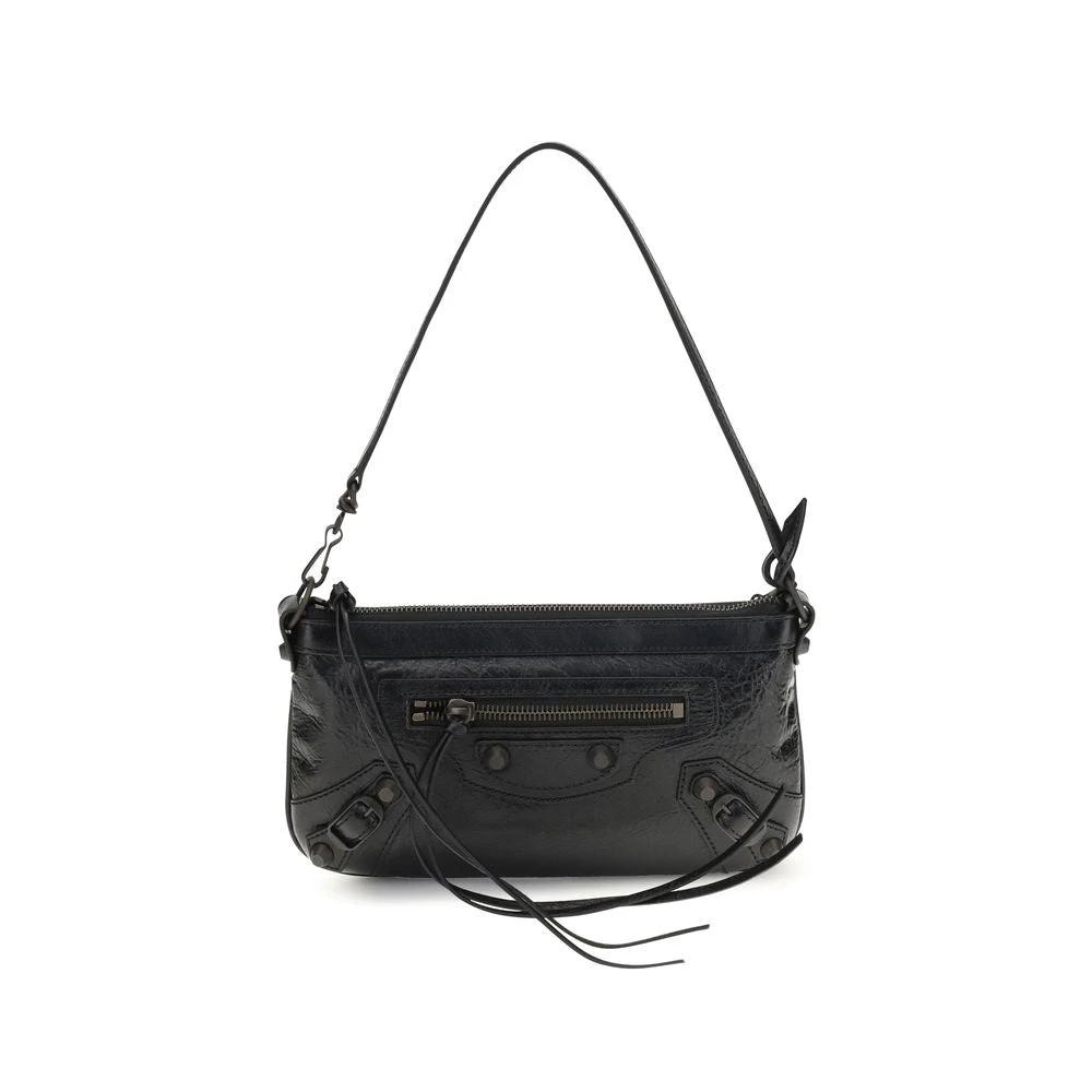 Balenciaga Black Lamb Ovis Aries Aries Shoulder Bag by Balenciaga