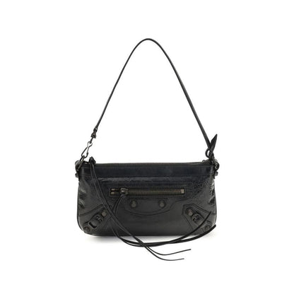 Balenciaga Black Lamb Ovis Aries Aries Shoulder Bag by Balenciaga