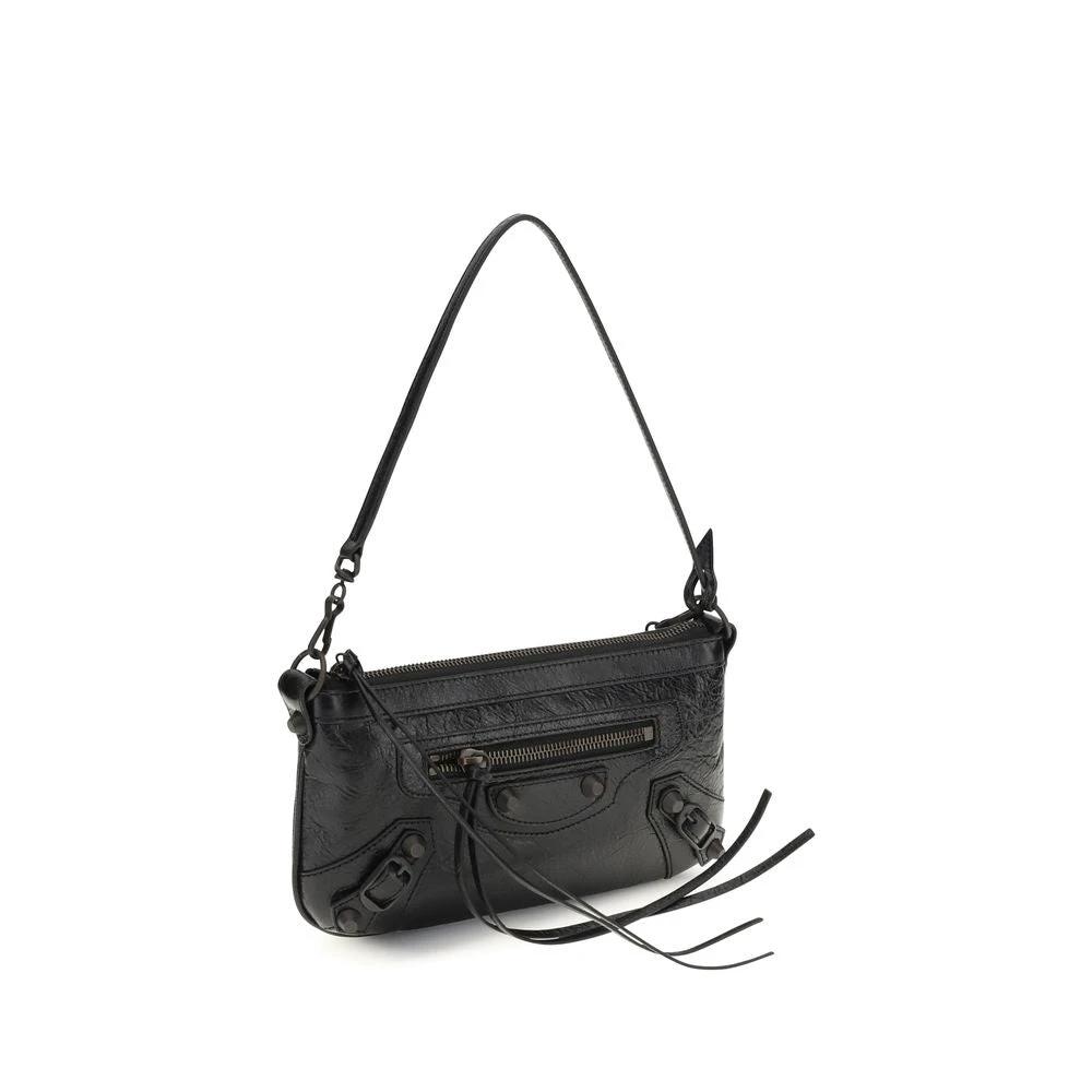 Balenciaga Black Lamb Ovis Aries Aries Shoulder Bag by Balenciaga