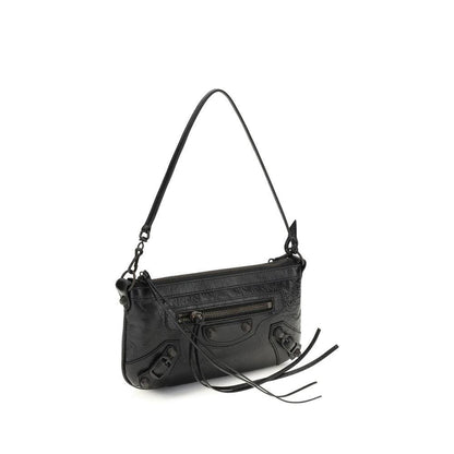 Balenciaga Black Lamb Ovis Aries Aries Shoulder Bag by Balenciaga
