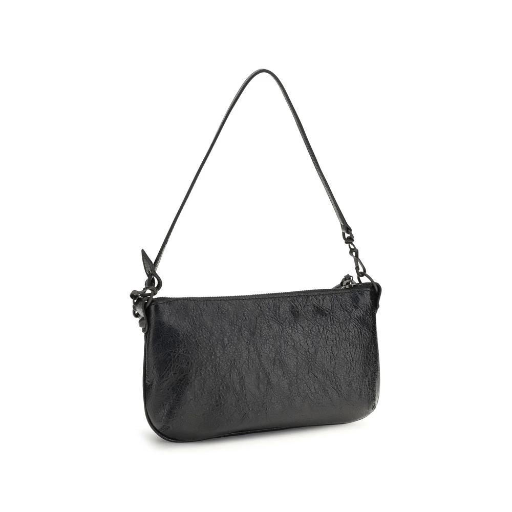 Balenciaga Black Lamb Ovis Aries Aries Shoulder Bag by Balenciaga