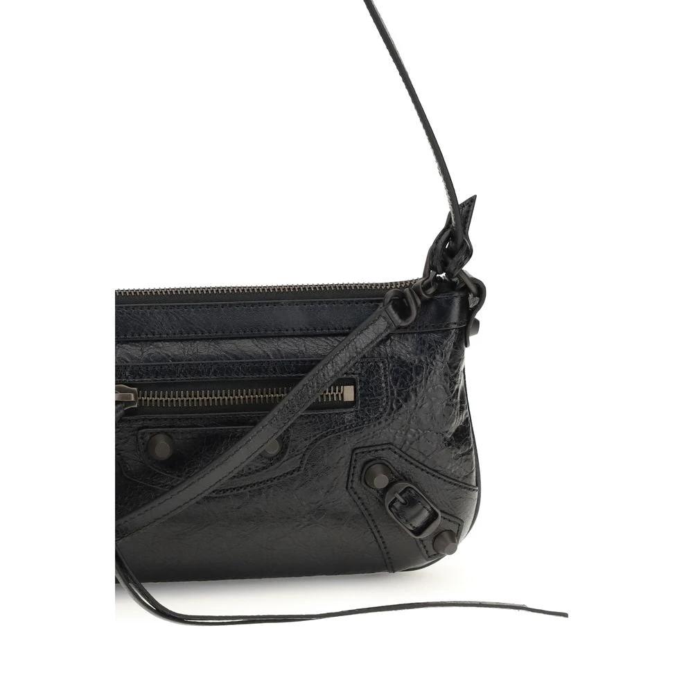Balenciaga Black Lamb Ovis Aries Aries Shoulder Bag by Balenciaga