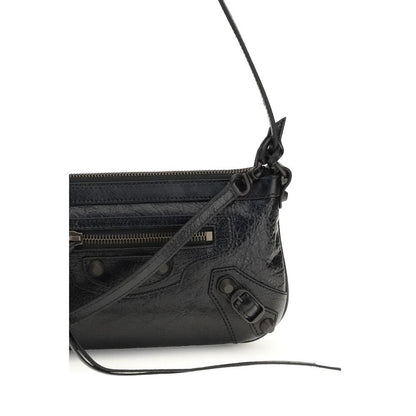 Balenciaga Black Lamb Ovis Aries Aries Shoulder Bag by Balenciaga