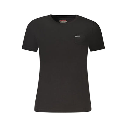 T Shirt Femme En Coton Noir Guess Jeans Manches Courtes