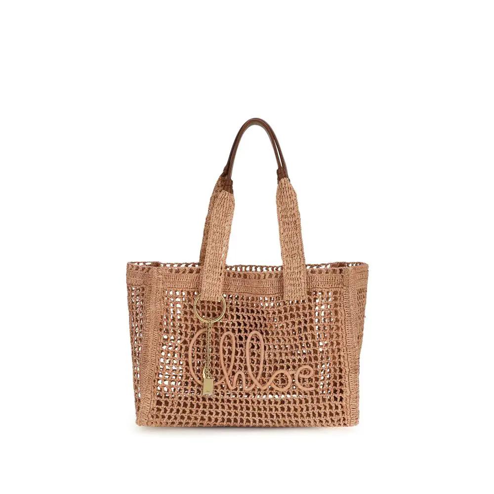 Chloé Beige Raffia Shoulder Bag by Chloé