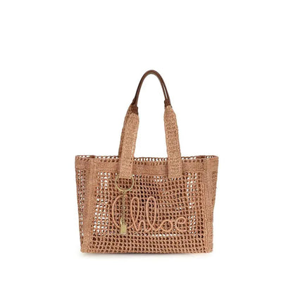 Chloé Beige Raffia Shoulder Bag by Chloé