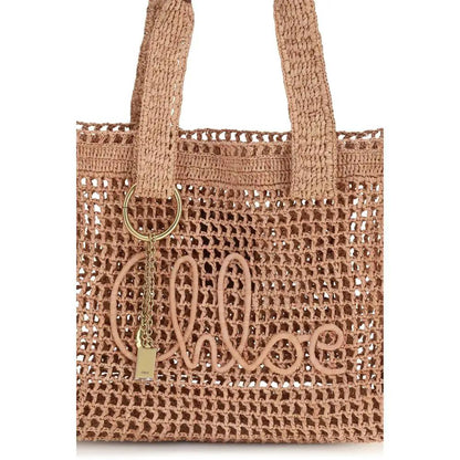Chloé Beige Raffia Shoulder Bag by Chloé