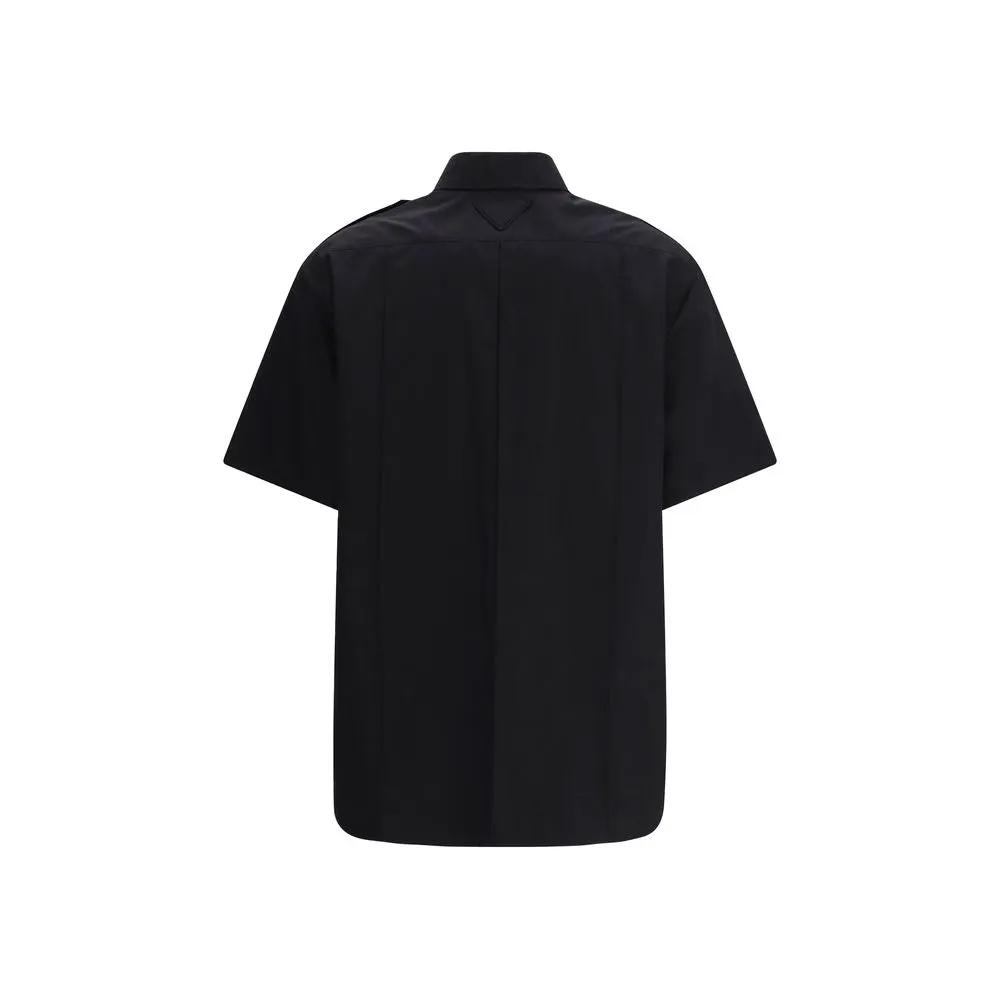 Prada Black Cotton Shortsleeve Shirt by Prada