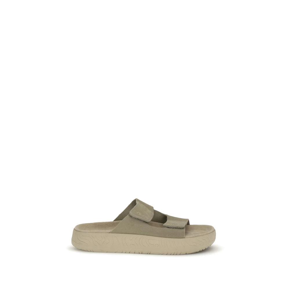 Veja Beige Calf Leather Bos Taurus Flat Sandals by Veja
