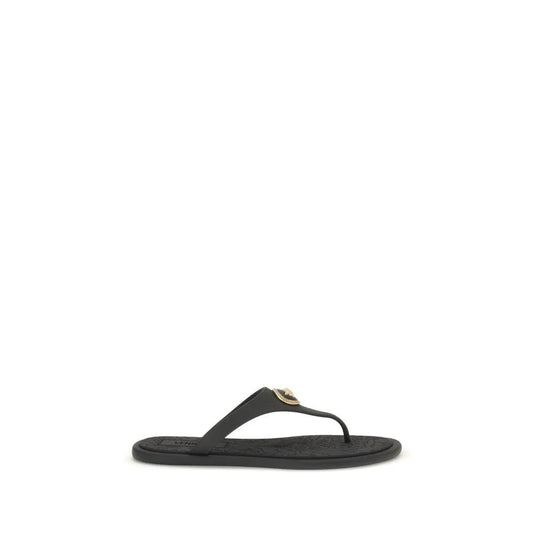Versace Black Rubber Flip-Flop Sandals by Versace