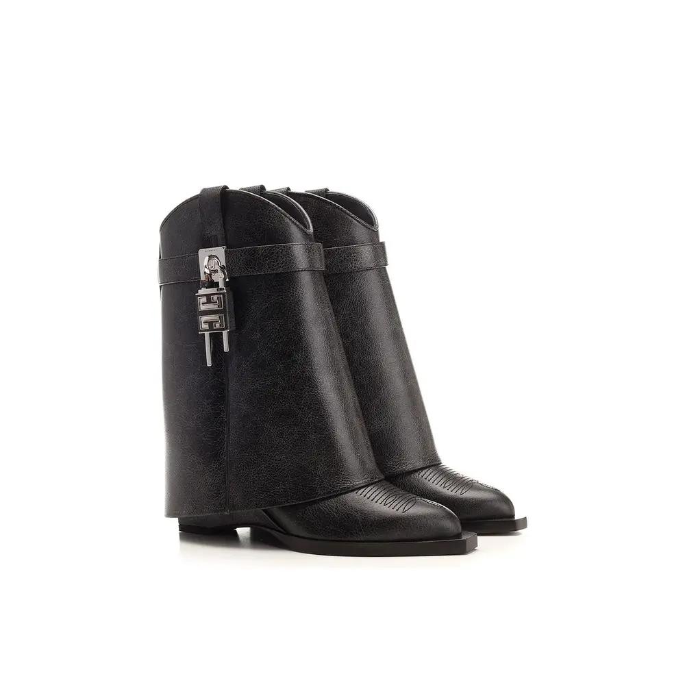 Givenchy Black Leather Ankle Boots by Givenchy