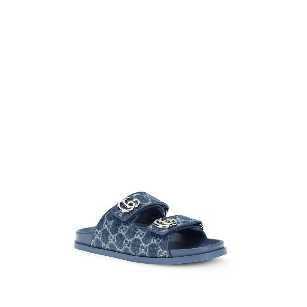 Gucci Blue Cotton Sandals by Gucci