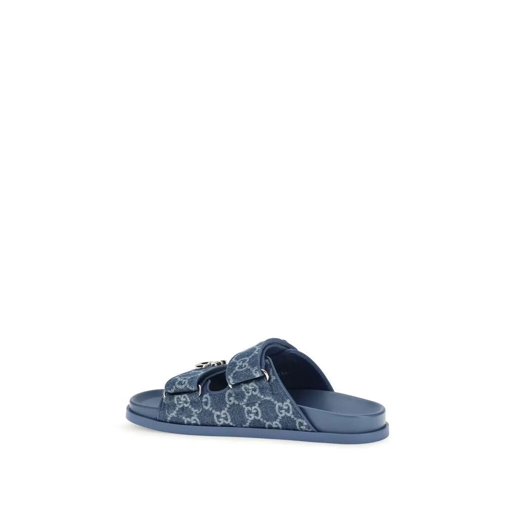 Gucci Blue Cotton Sandals by Gucci