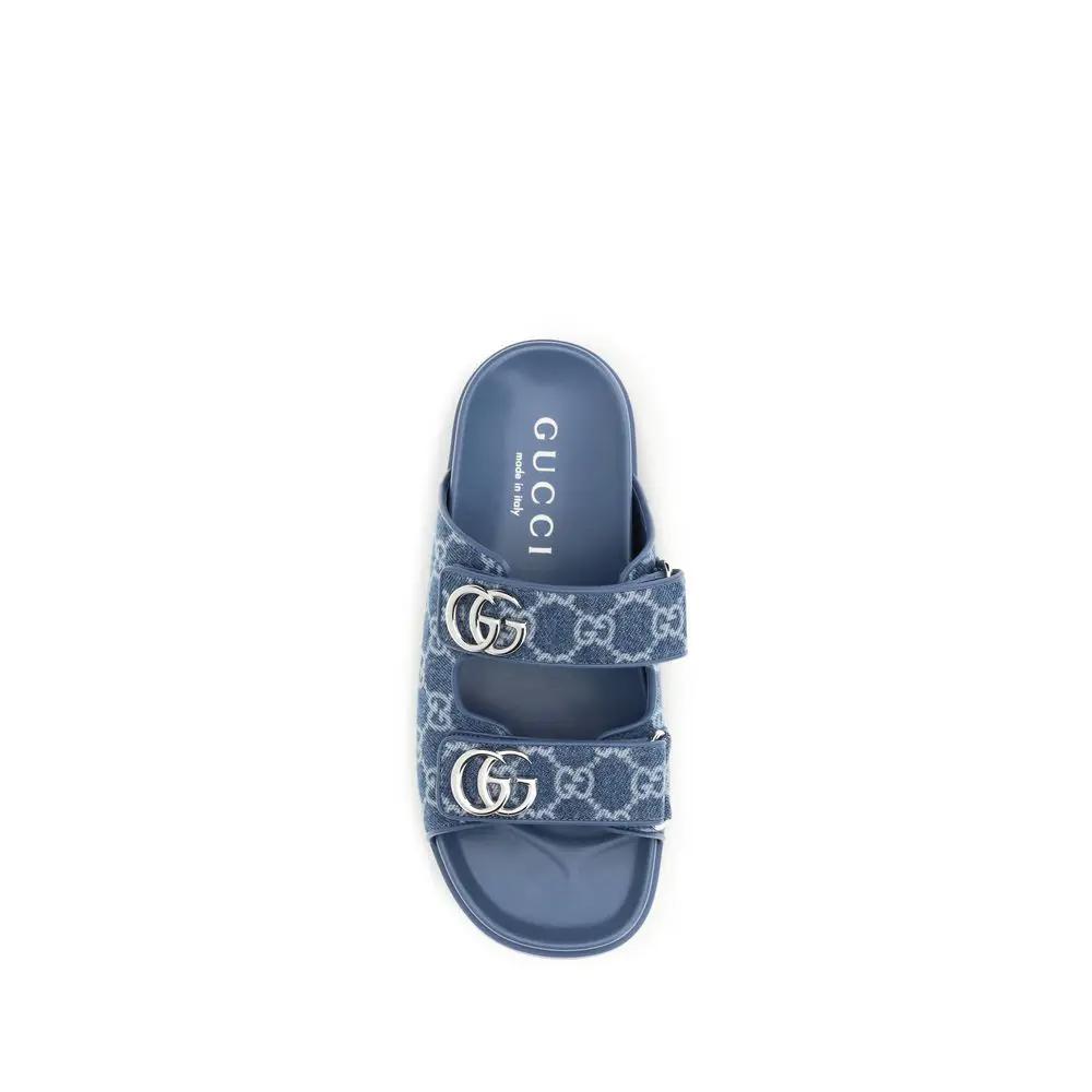 Gucci Blue Cotton Sandals by Gucci