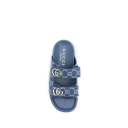 Gucci Blue Cotton Sandals by Gucci