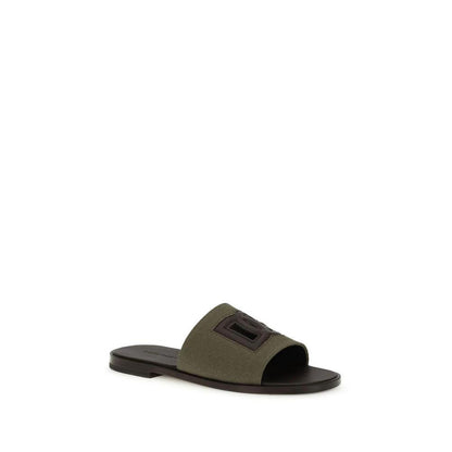 Dolce & Gabbana Bicolor Cotton Flat Sandals by Dolce & Gabbana