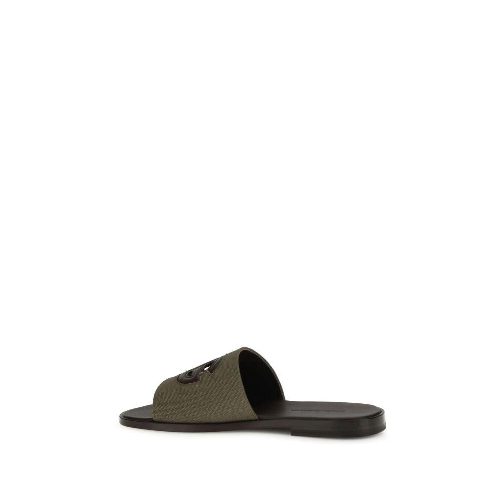 Dolce & Gabbana Bicolor Cotton Flat Sandals by Dolce & Gabbana