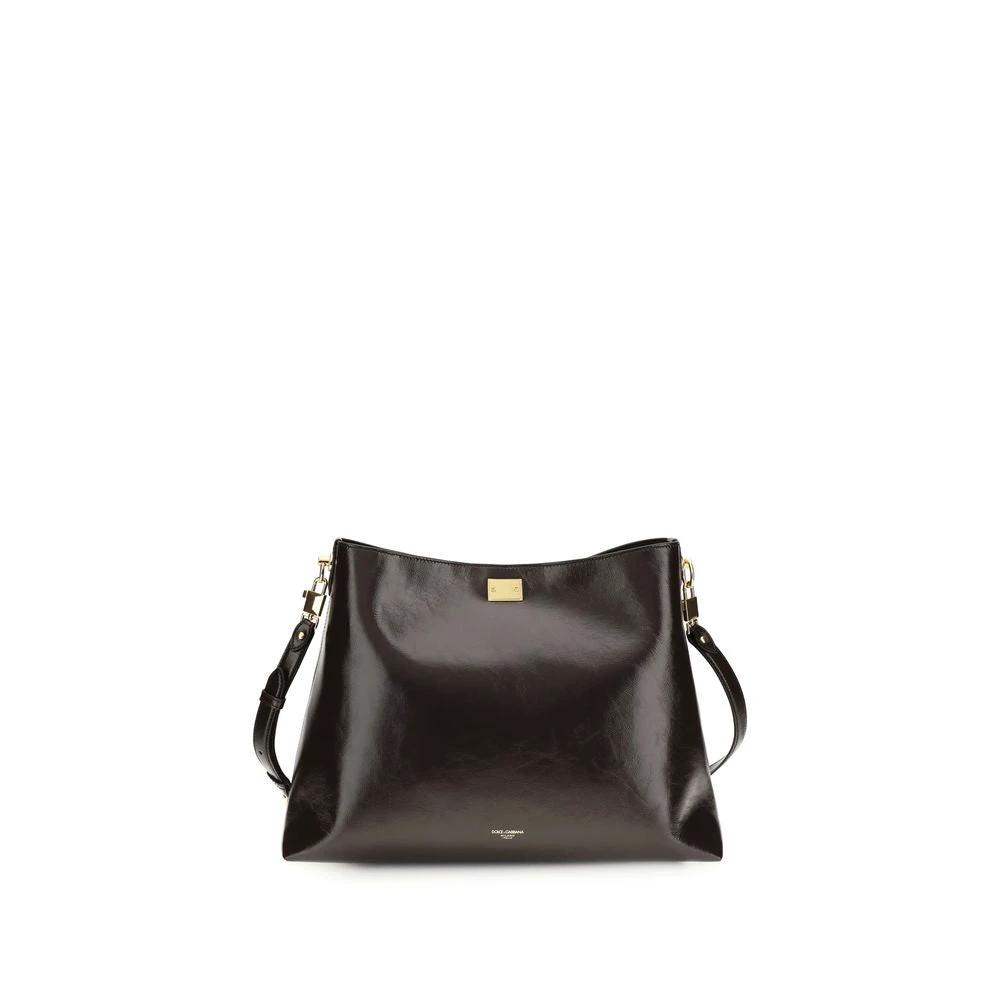 Dolce & Gabbana Brown Calf Leather Bos Taurus Shoulder Bag by Dolce & Gabbana