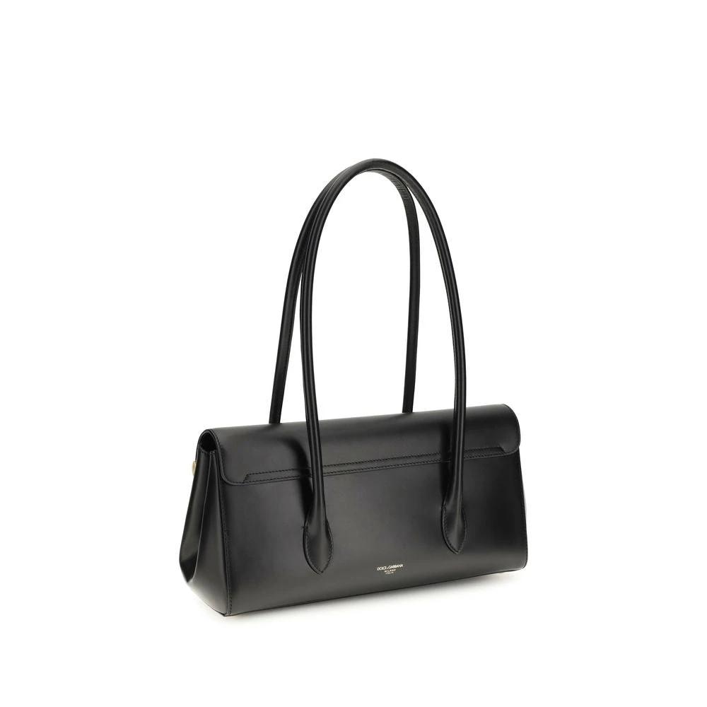 Dolce & Gabbana Black Calf Leather Bos Taurus Shoulder Bag by Dolce & Gabbana