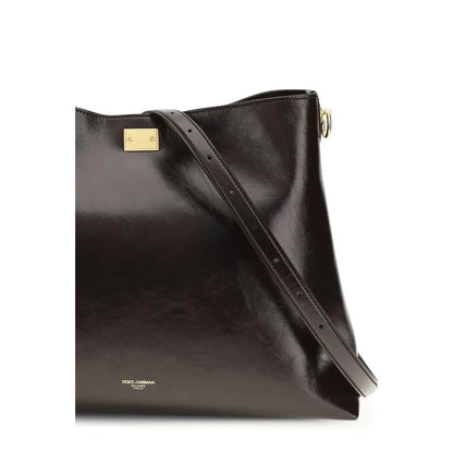 Dolce & Gabbana Brown Calf Leather Bos Taurus Shoulder Bag by Dolce & Gabbana