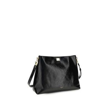 Dolce & Gabbana Black Calf Leather Bos Taurus Shoulder Bag by Dolce & Gabbana