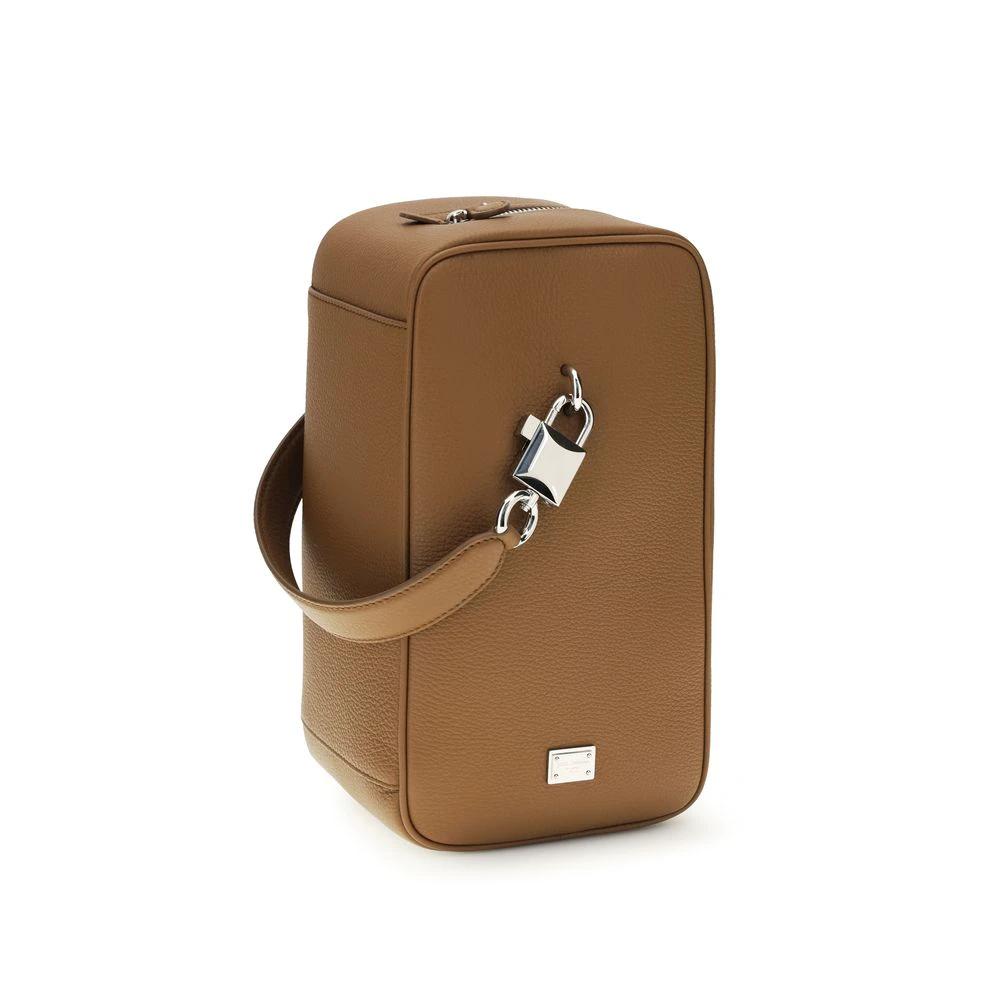 Dolce & Gabbana Brown Calf Leather Bos Taurus Handbag by Dolce & Gabbana
