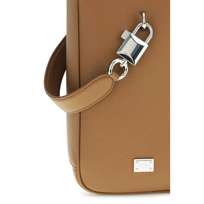 Dolce & Gabbana Brown Calf Leather Bos Taurus Handbag by Dolce & Gabbana