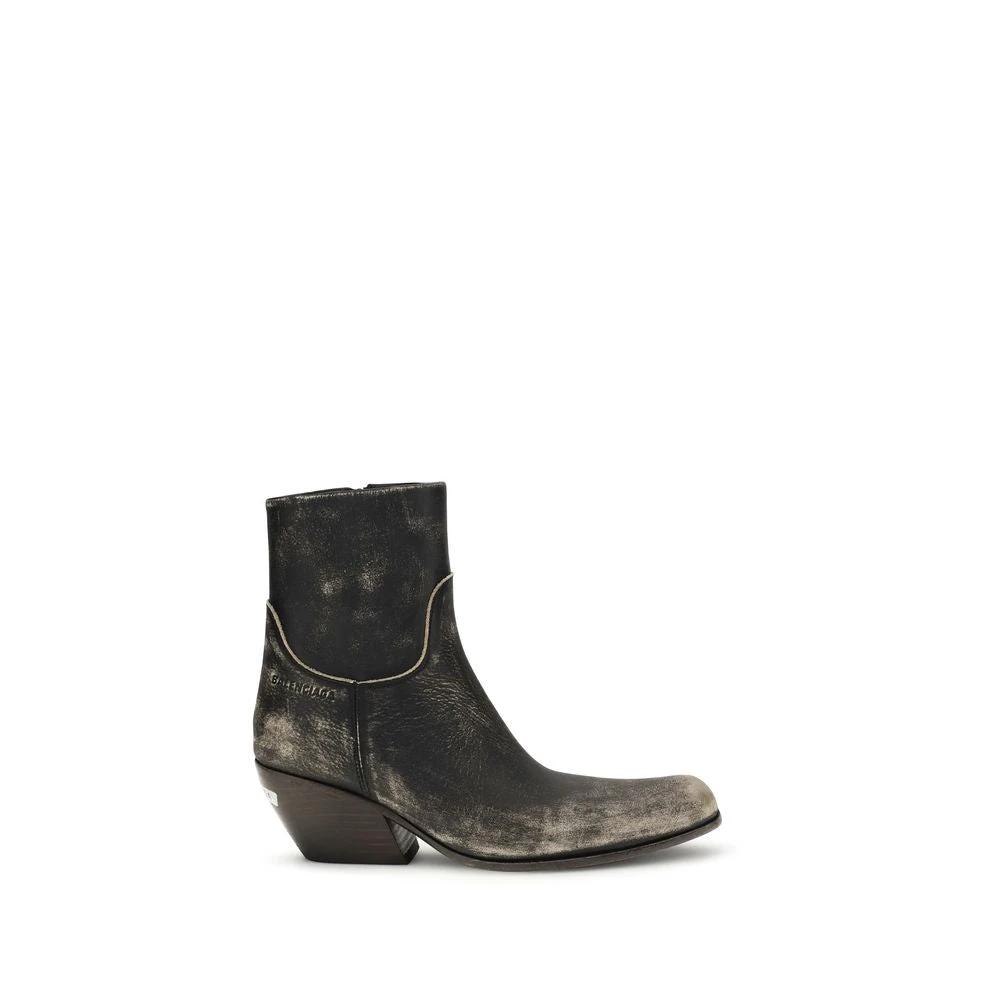 Balenciaga Black Calf Leather Bos Taurus Ankle Boots by Balenciaga