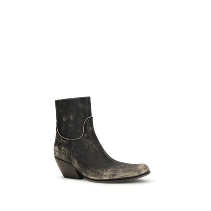 Balenciaga Black Calf Leather Bos Taurus Ankle Boots by Balenciaga