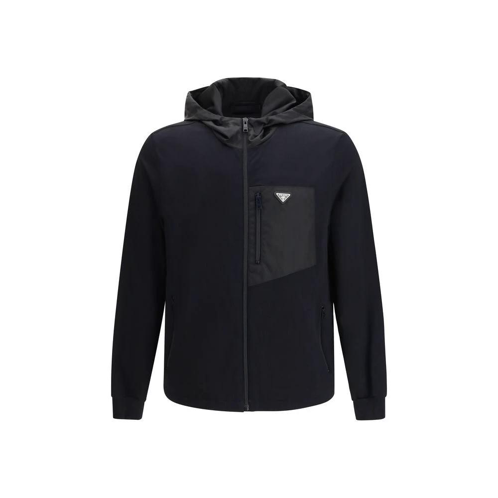 Prada Black Cotton Full-Length Jacket by Prada