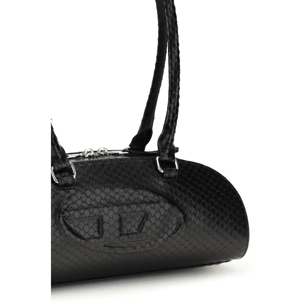 Diesel Black Calf Leather Bos Taurus Shoulder Bag by Diesel