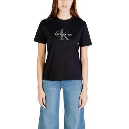 Calvin Klein Jeans Black Cotton T-Shirt by Calvin Klein Jeans