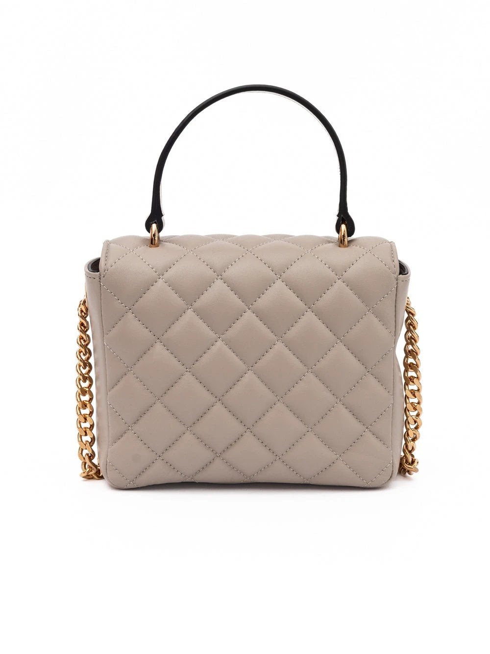 Versace Taupe Quilted Leather Handbag by Versace