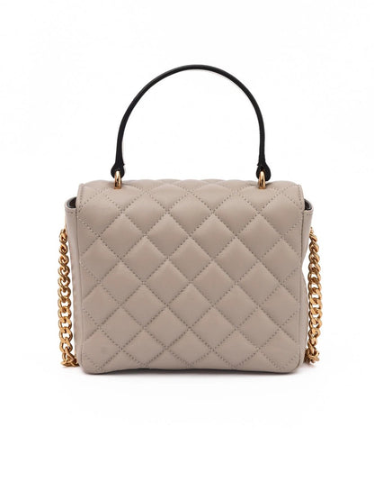 Versace Taupe Quilted Leather Handbag by Versace