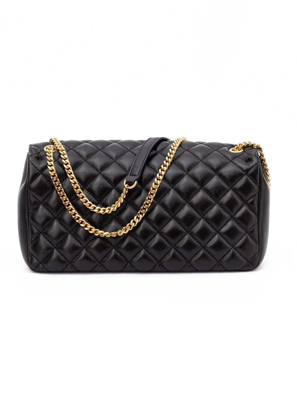 Versace Black Quilted Leather Shoulder Strap Bag by Versace