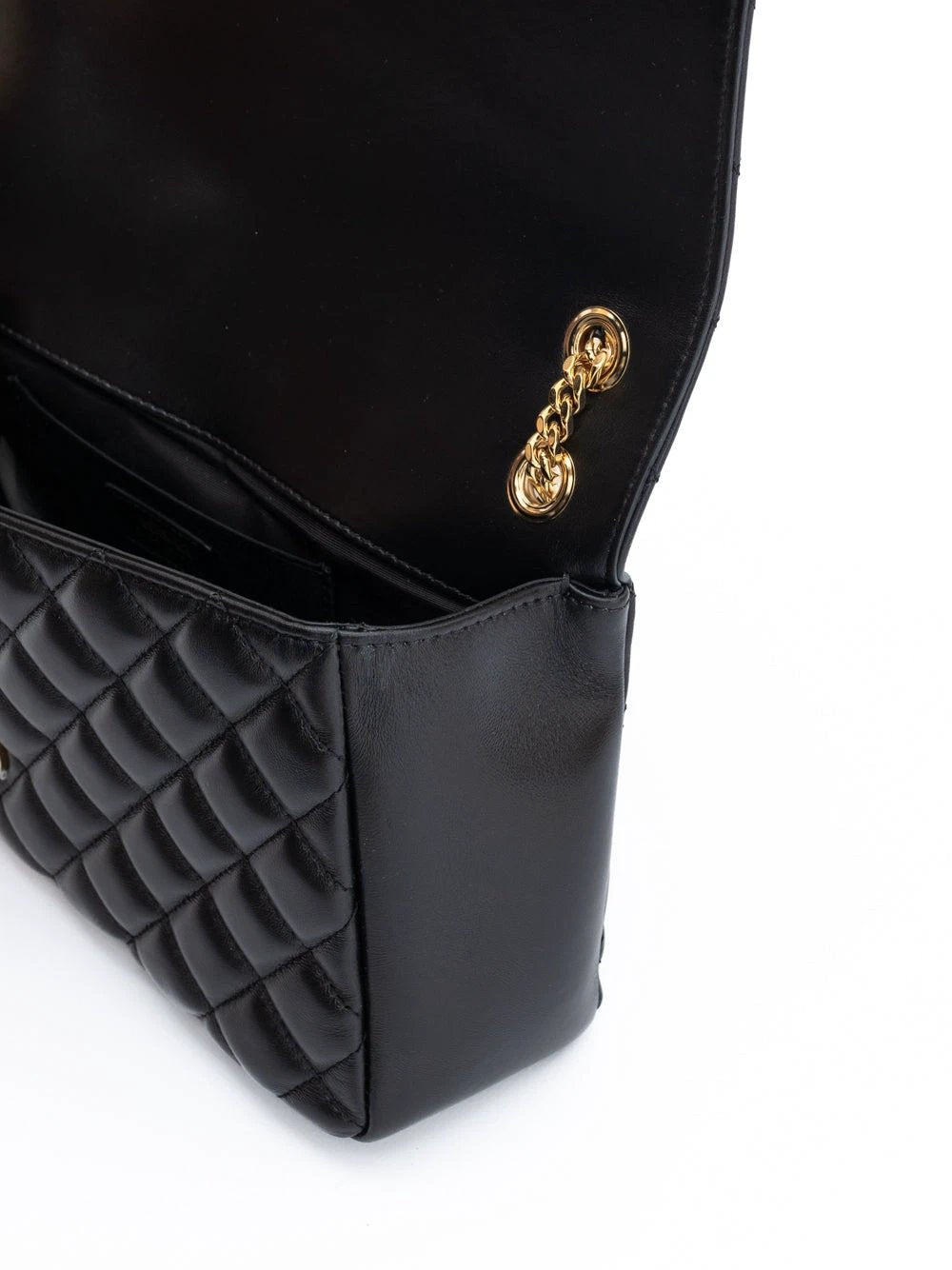 Versace Black Quilted Leather Shoulder Strap Bag by Versace