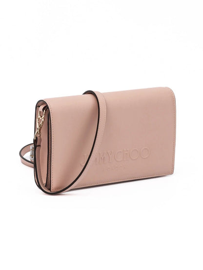 Jimmy Choo Podwer Pink Leather Shoulder Strap Bag by Jimmy Choo